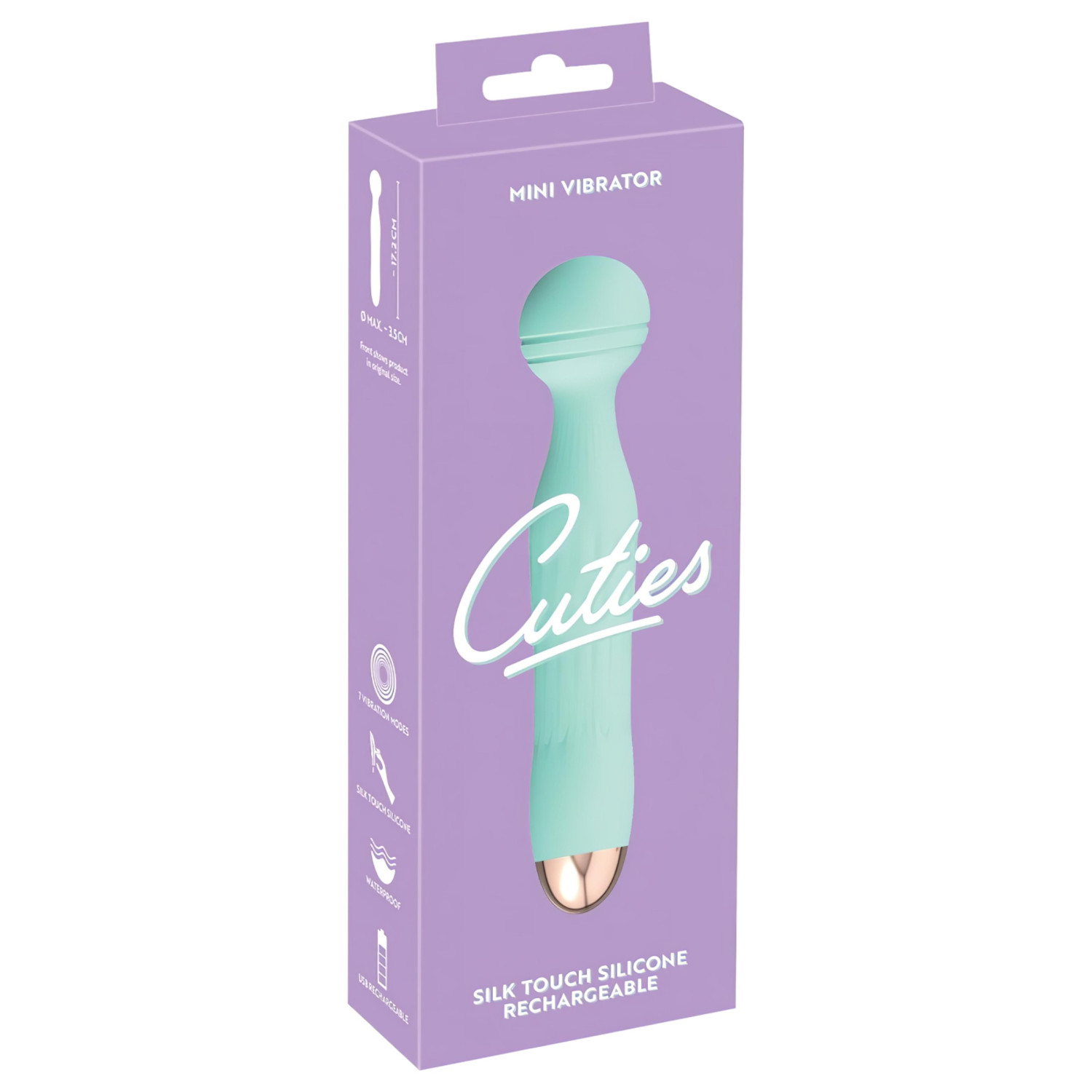Cuties Mini Wand - punjivi, vodootporni masažer vibrator (zeleni)