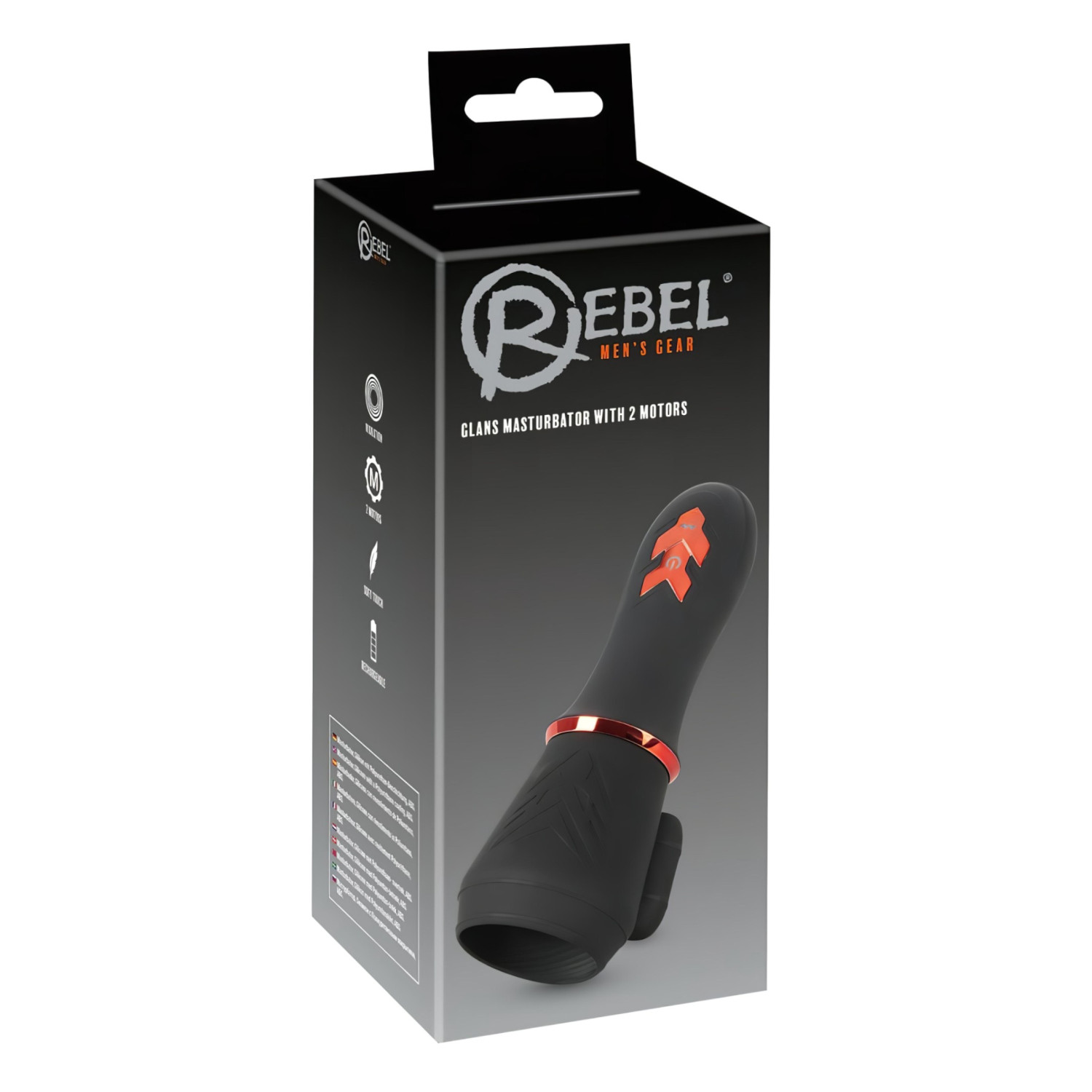 Rebel - vibrátor za glavić penisa s 2 motora - punjivi - crni