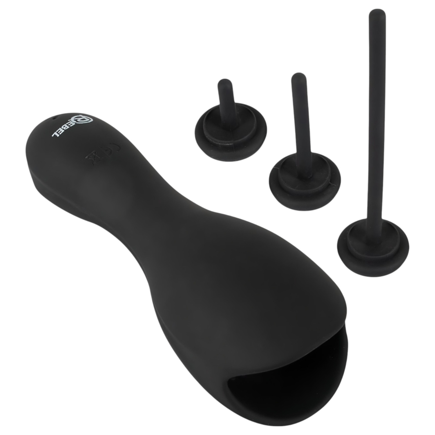 Rebel - dildo za penis s dilatatorom (crni)