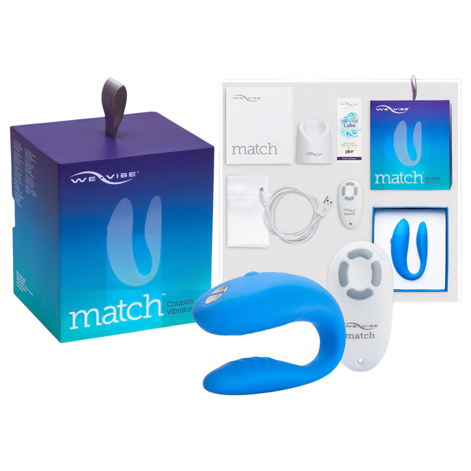 We-Vibe Match - vibrator za parove - vodootporan, punjivi - plavi