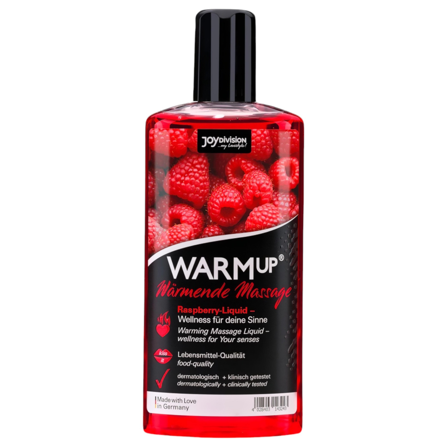 JoyDivision WARMup - masažno ulje s učinkom zagrijavanja - malina - 150 ml