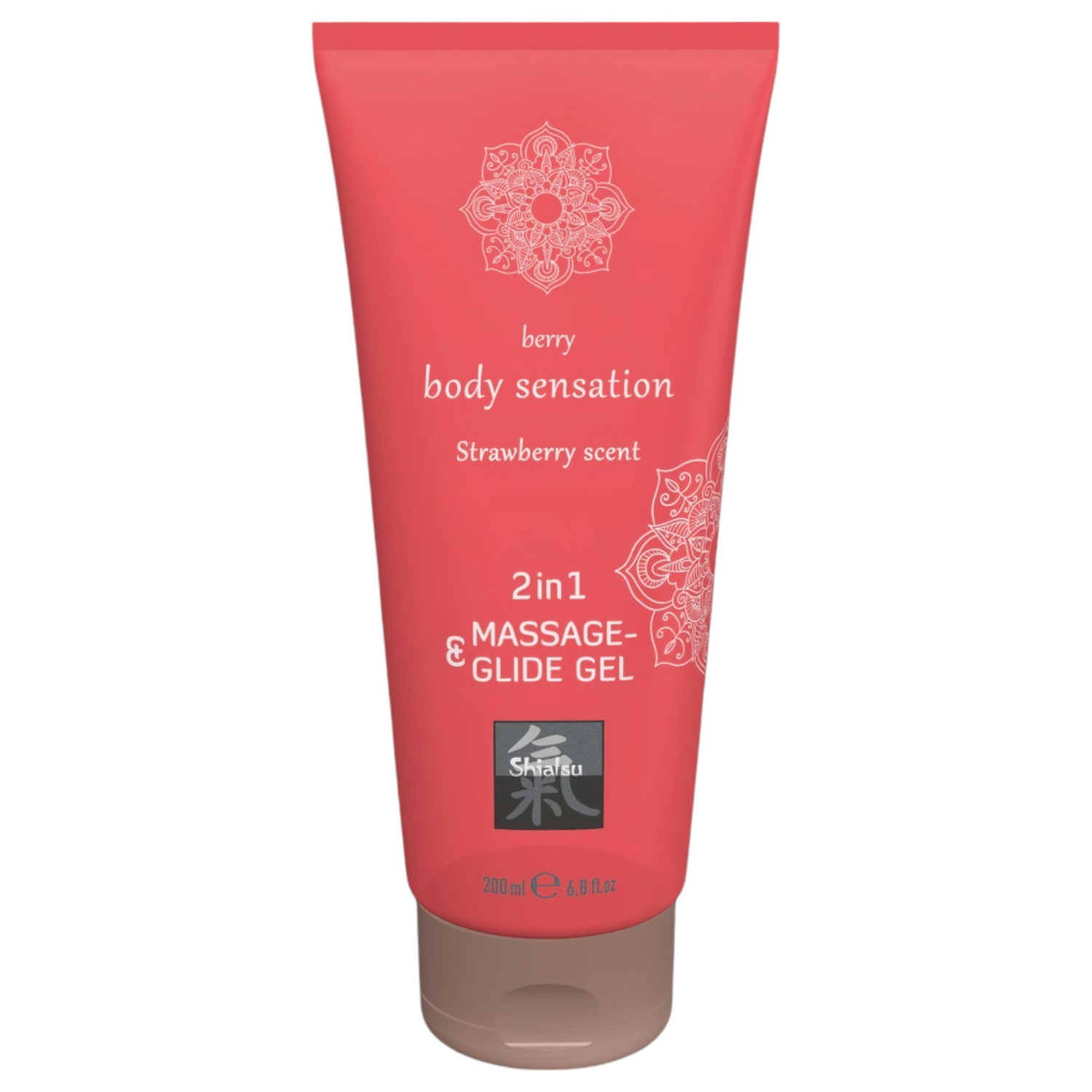 HOT - Shiatsu 2u1 s mirisom jagode - masažno lubrikantno ulje - jagoda (200 ml)