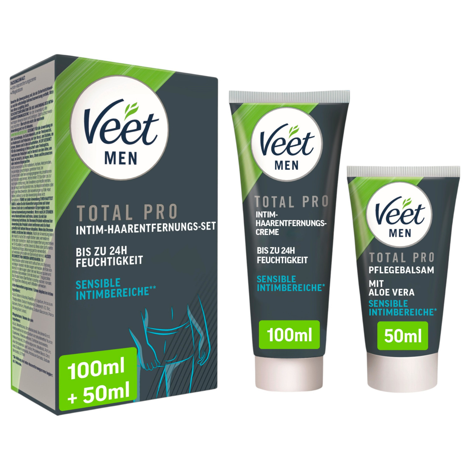 Veet - intimna krema za depilaciju i balzam za muškarce (100 ml + 50 ml)