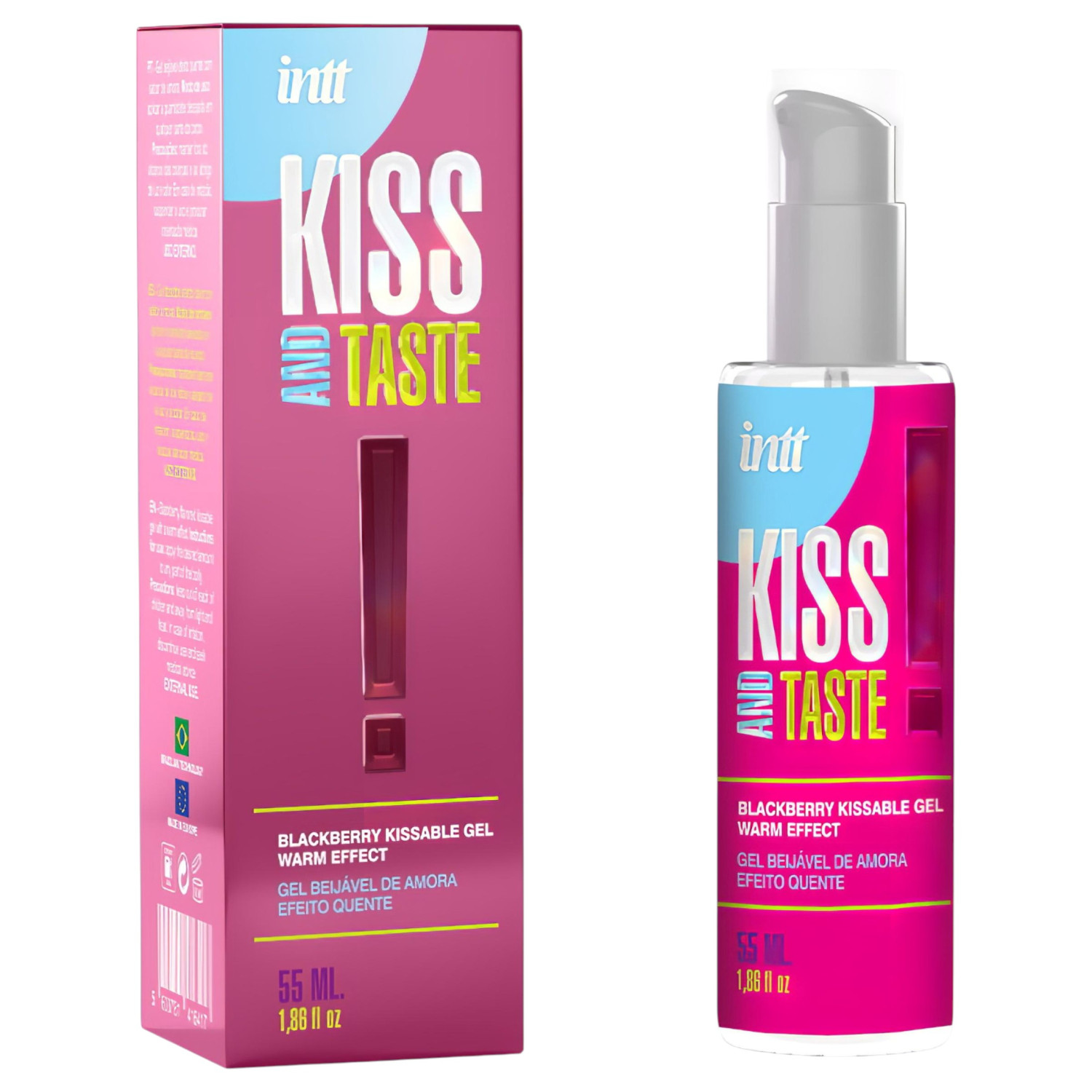 Intt Kiss and Taste - lubrikant s efektom zagrijavanja - kupina - 55ml