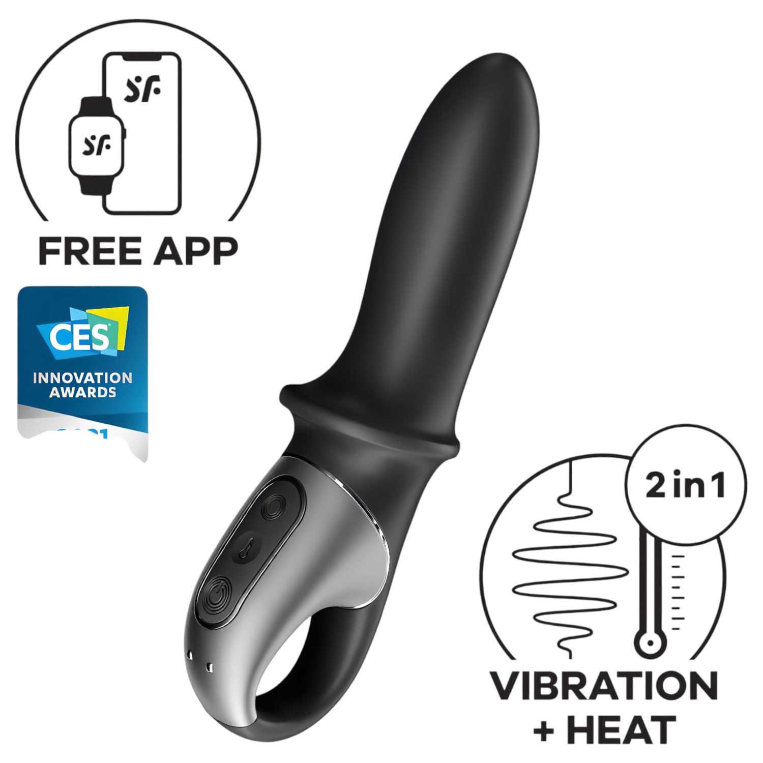 Satisfyer Hot Passion - aplikacijom upravljani grijani analni vibrator (crni)