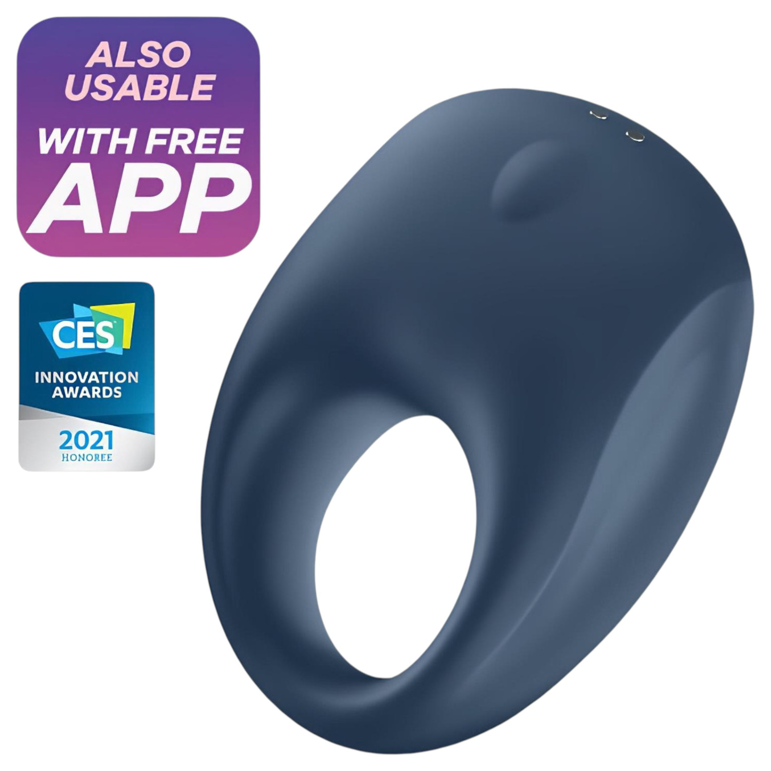 Satisfyer Strong One - Aplikacijom upravljani vibrirajući prsten za penis za muškarce (plavi)