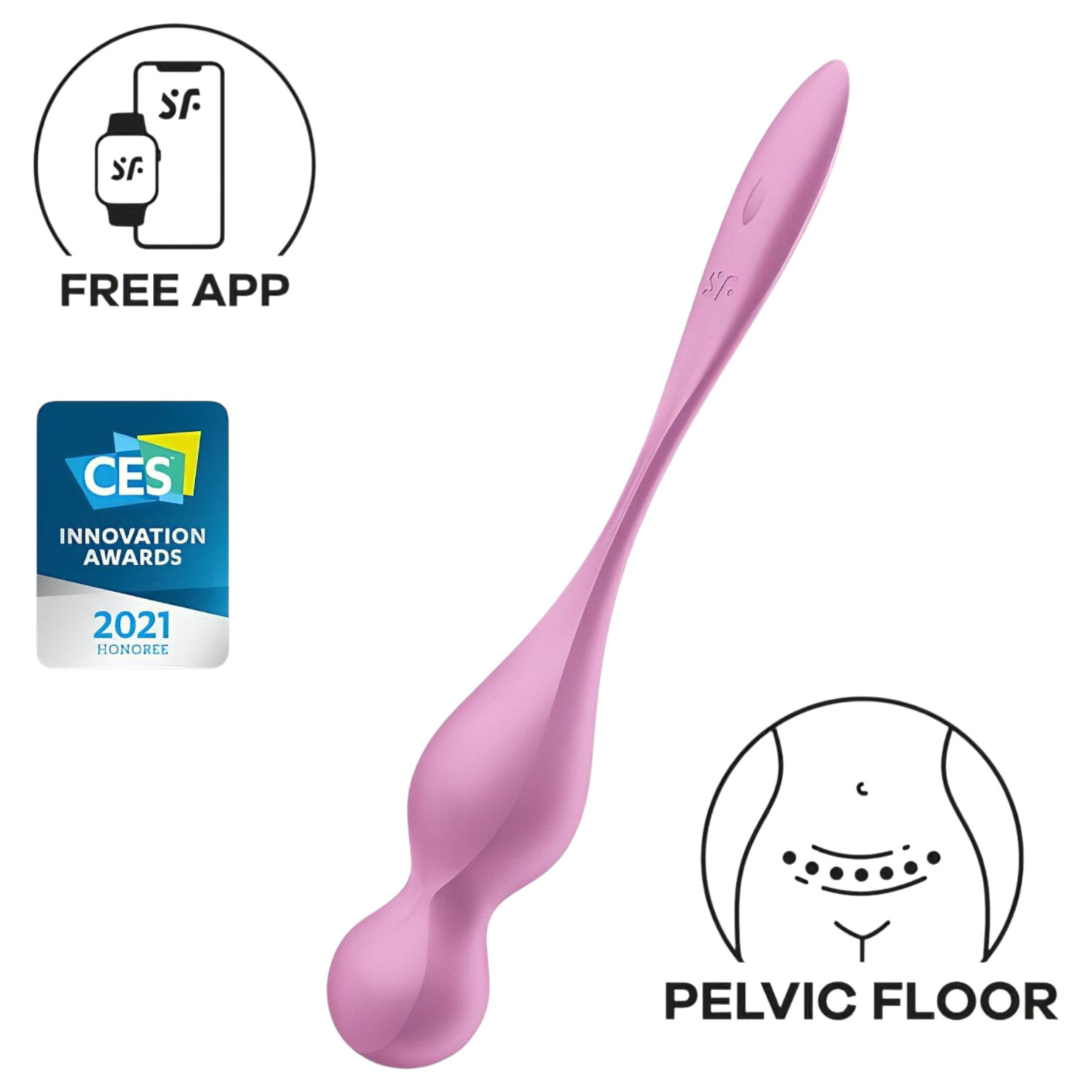 Satisfyer Love Birds 1 - vibratorna gejša kuglica s upravljanjem putem aplikacije (roza)