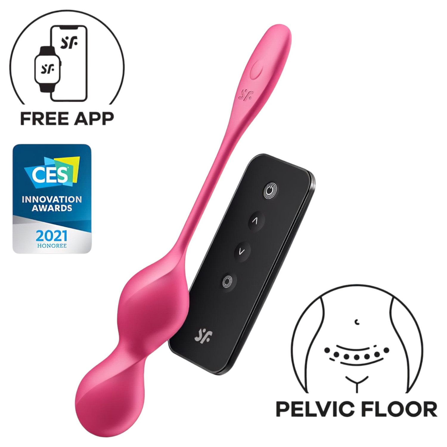 Satisfyer Love Birds 2 - vibrirajuća gejša kuglica s upravljanjem putem aplikacije (roza)