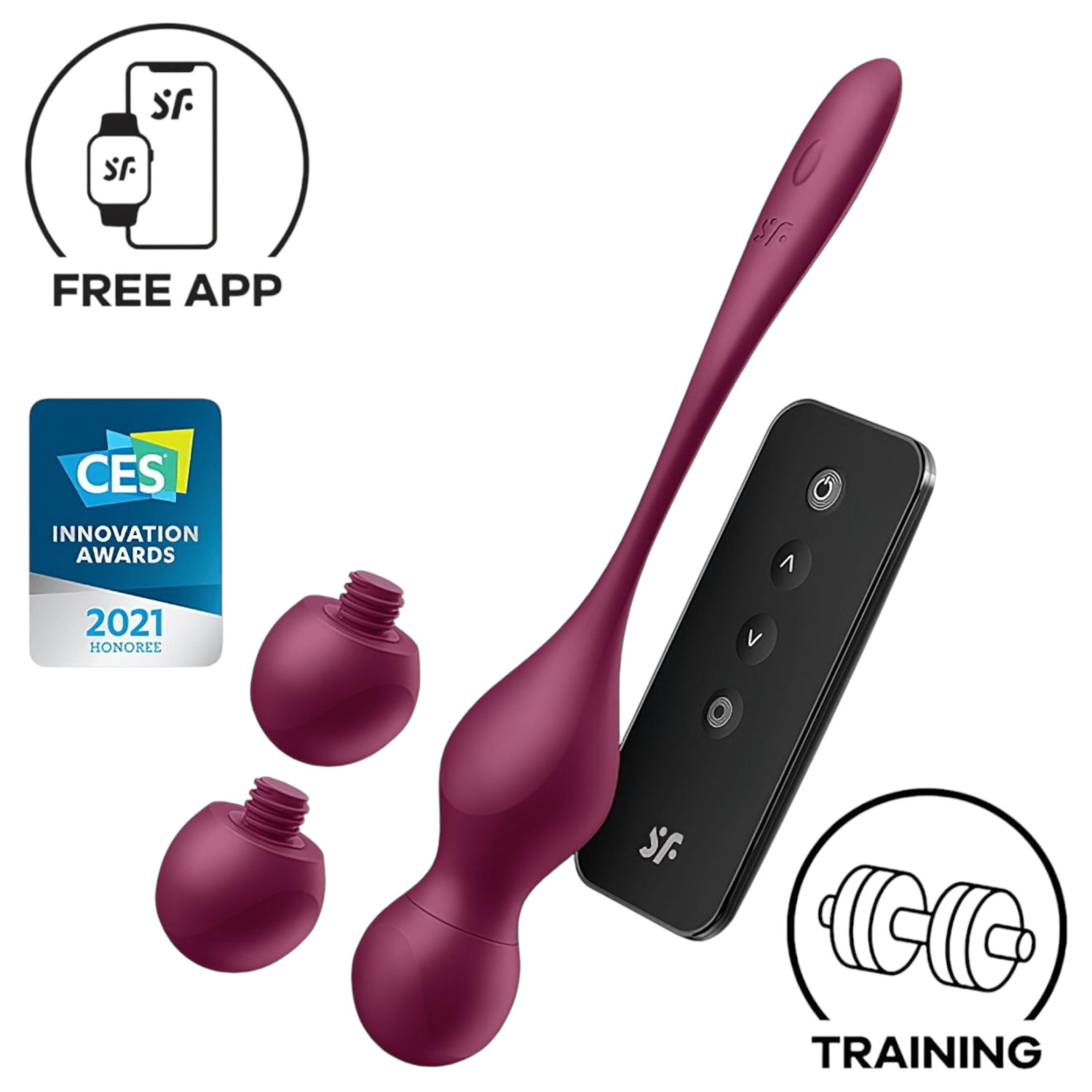 Satisfyer Love Birds Vary - vibrirajuće gejša kuglice s upravljanjem putem aplikacije (crvene)