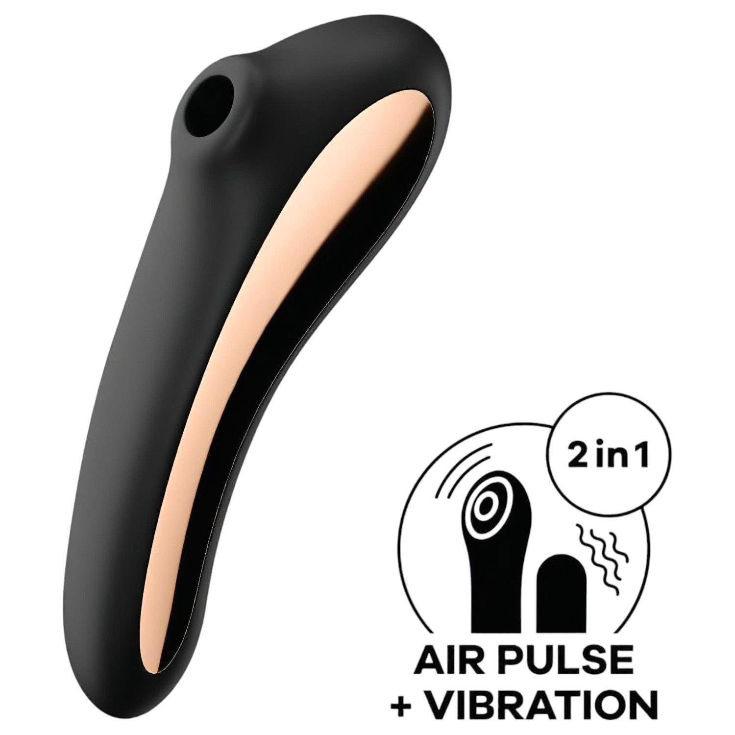 Satisfyer Dual Kiss - punjivi vibrator za vaginu i klitoris (crni)