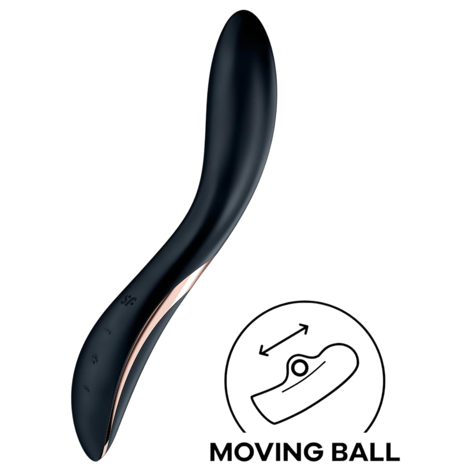 Satisfyer Rrrolling - vibrator za G-točku s pokretnom kuglicom (crni)