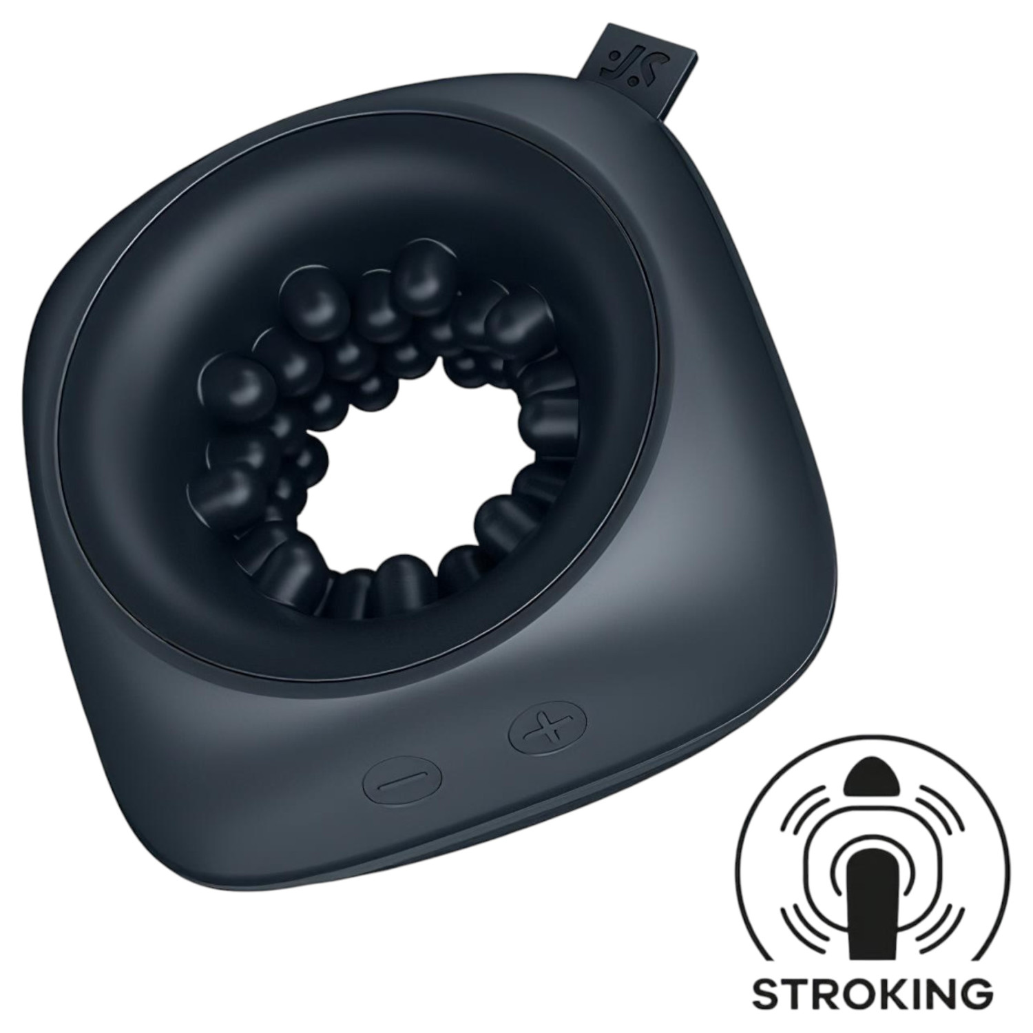 Satisfyer Ring Stroker - akumulatorski, vibrirajući masturbator (crni)