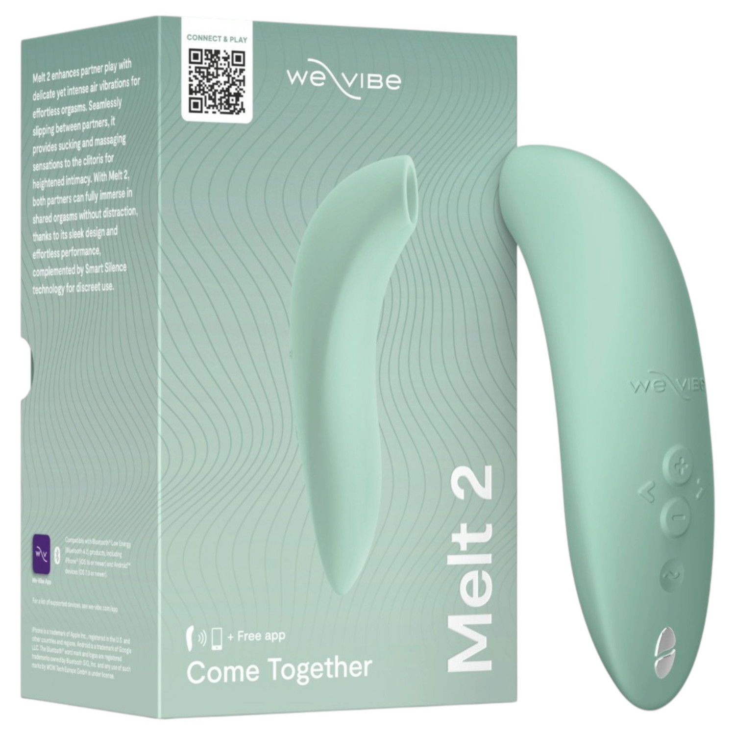 We-Vibe Melt 2 - Aplikacijom upravljani stimulator klitorisa s valovima zraka (tirkizni)
