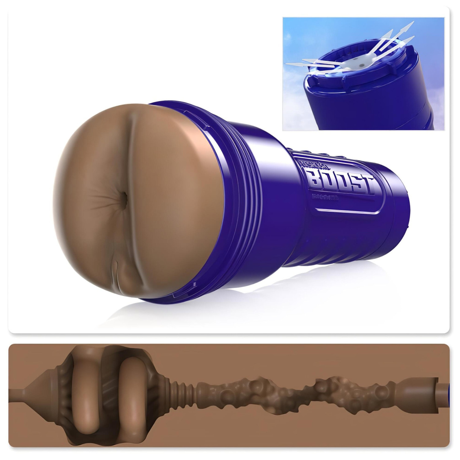 Fleshlight Boost Blast - masturbator u obliku realistične stražnjice - smeđa