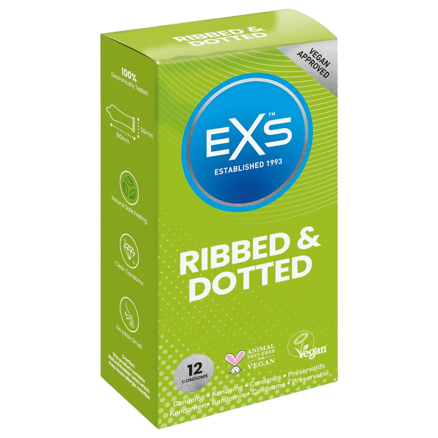 EXS Ribbed, Dotted and Flared - točkasti kondom (12 komada)