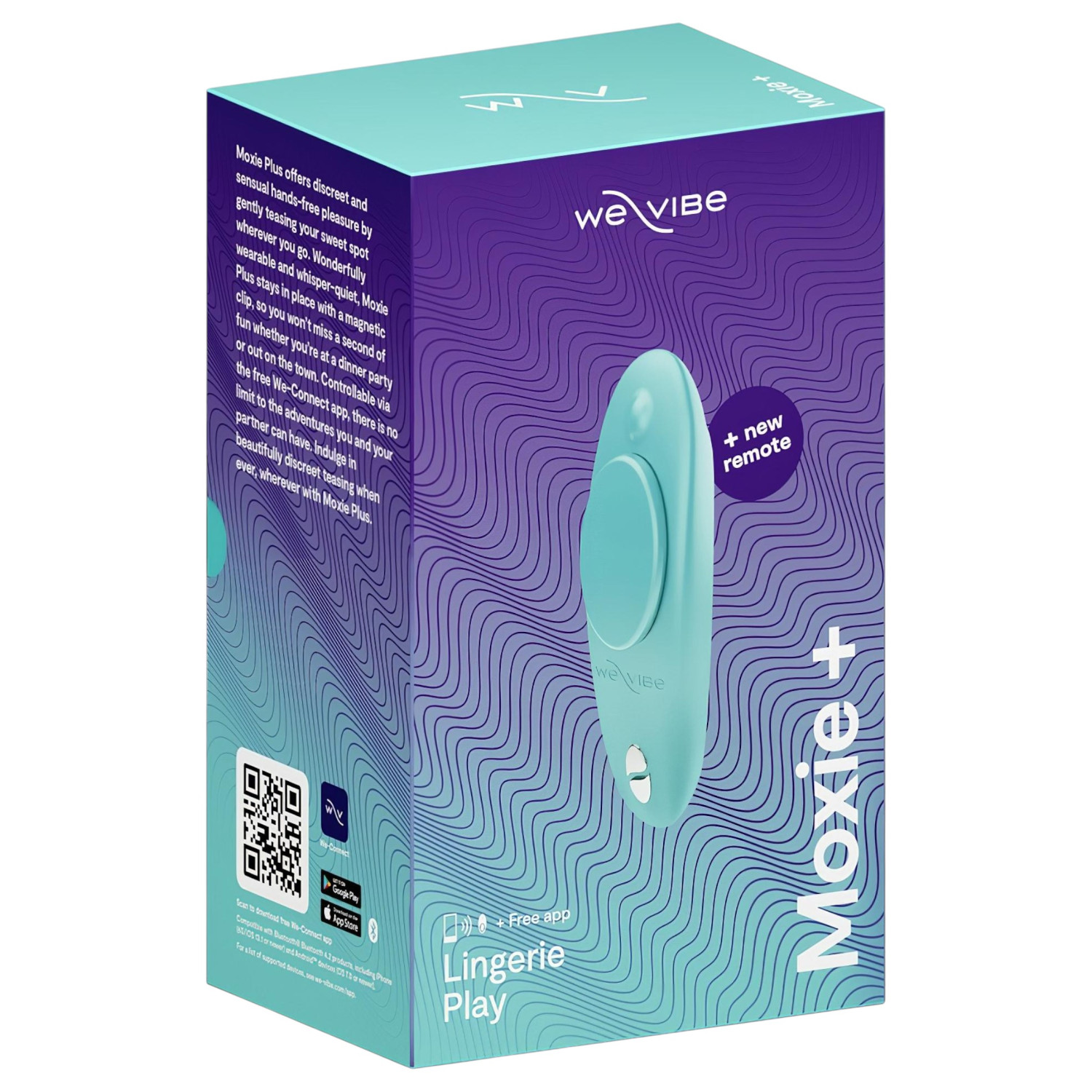 We-Vibe Moxie+ - nosivi vibrator za klitoris s aplikacijom i daljinskim upravljačem (tirkizna)
