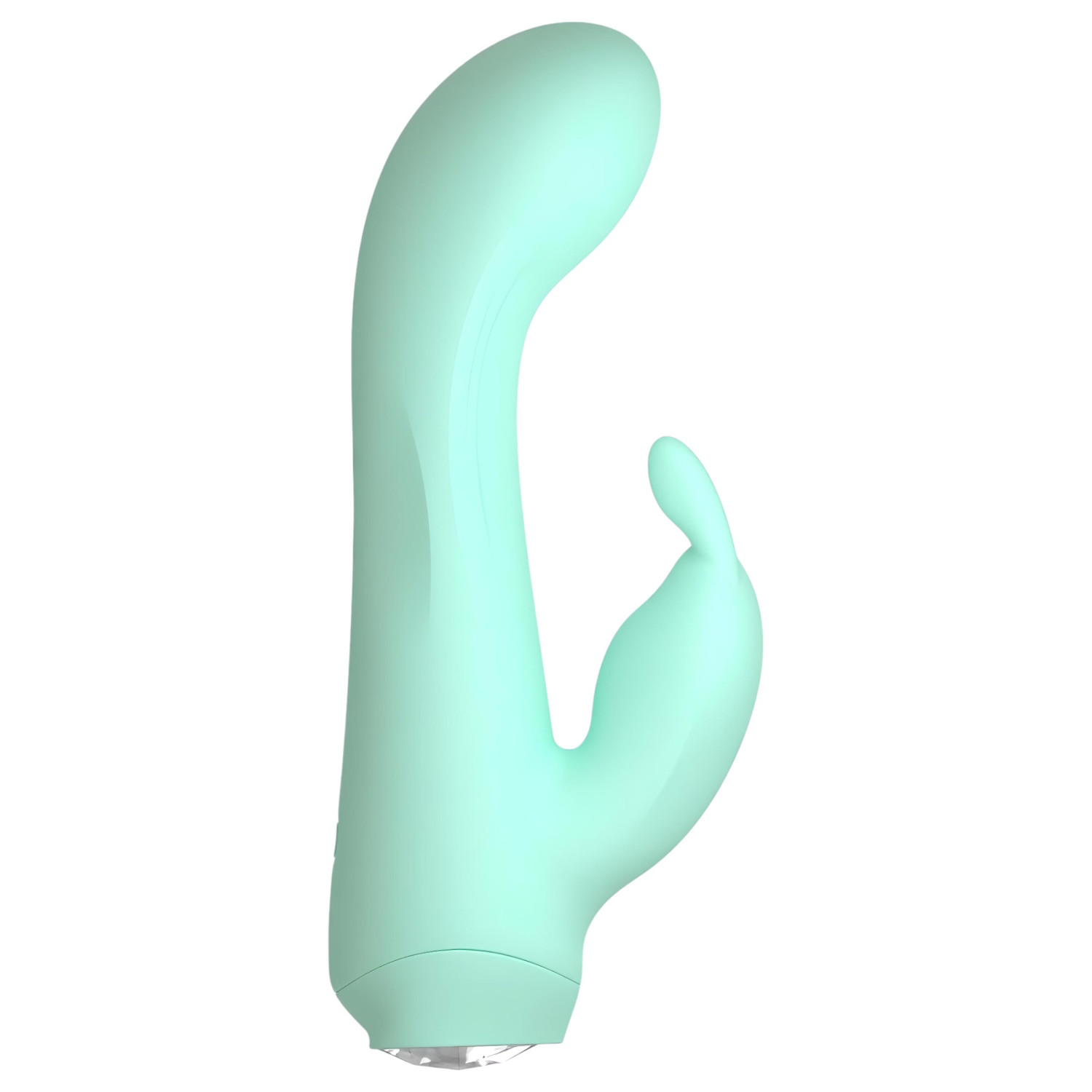 Cuties Mini 4 - akumulatorski, zečji vibrator s drškom za klitoris (zeleni)