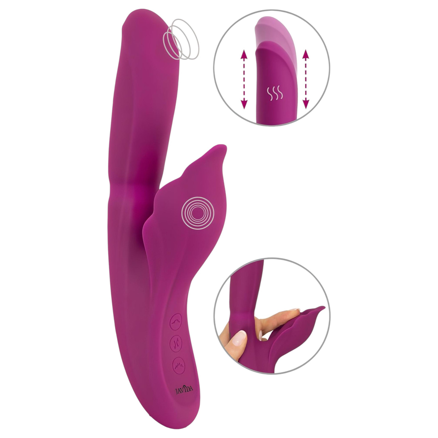 Javida - vibrator za G-točku i klitoris 4u1 - ljubičasti
