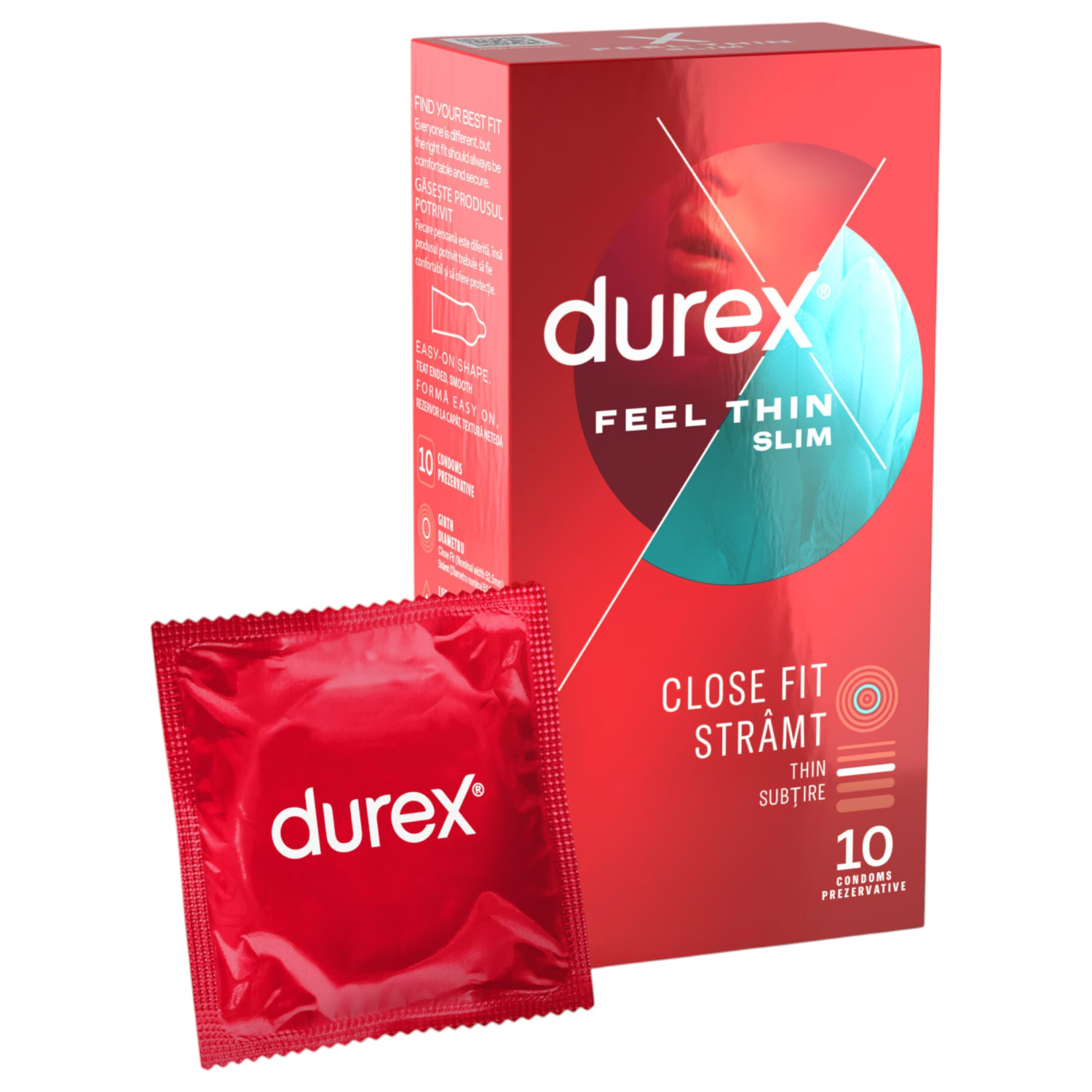 Durex Feel Thin Slim - kondomi za prirodan osjećaj - 10 komada