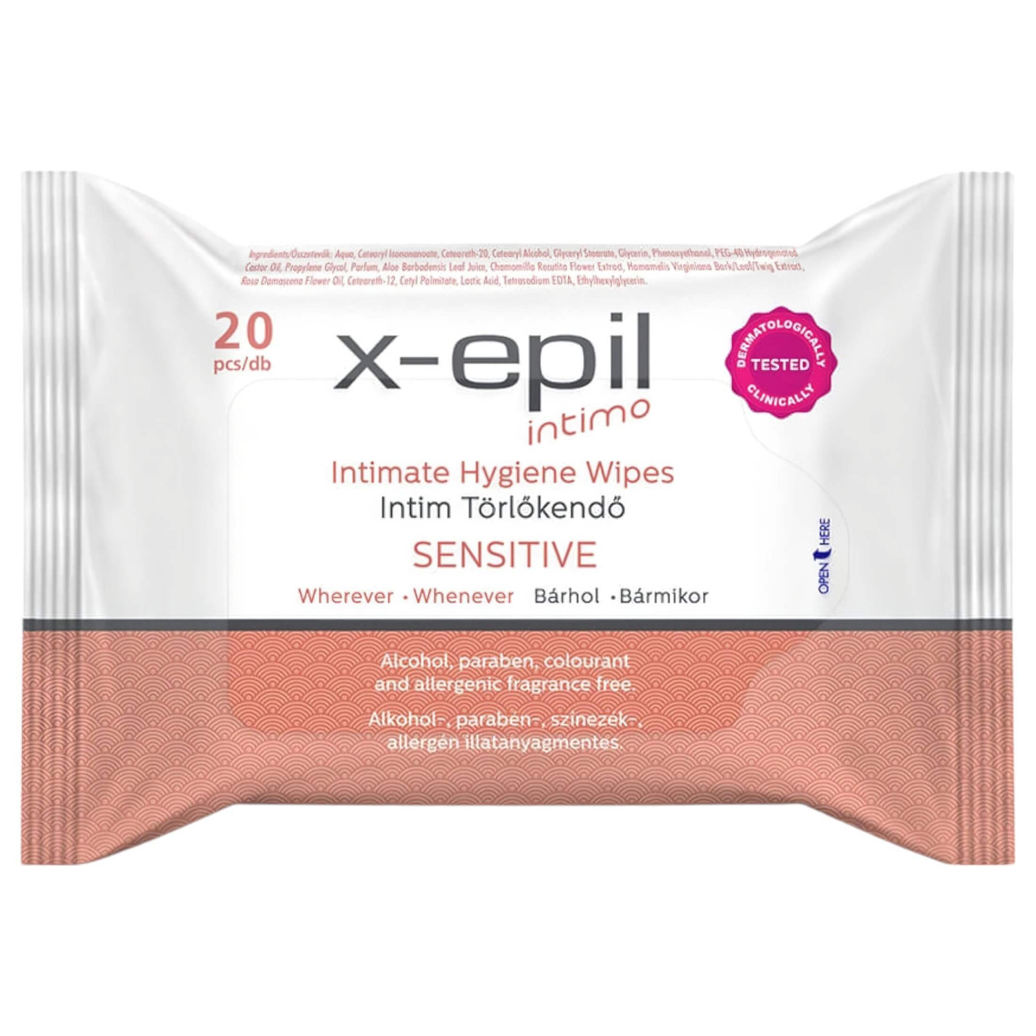 X-Epil Intimo Sensitive - vlažne maramice za intimnu njegu (20 kom)