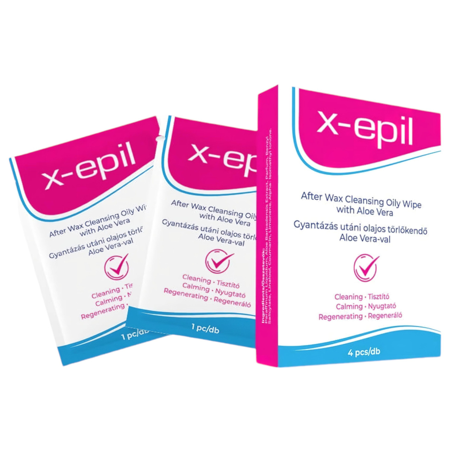X-Epil - Uljana maramica nakon depilacije (4 kom) - aloe vera
