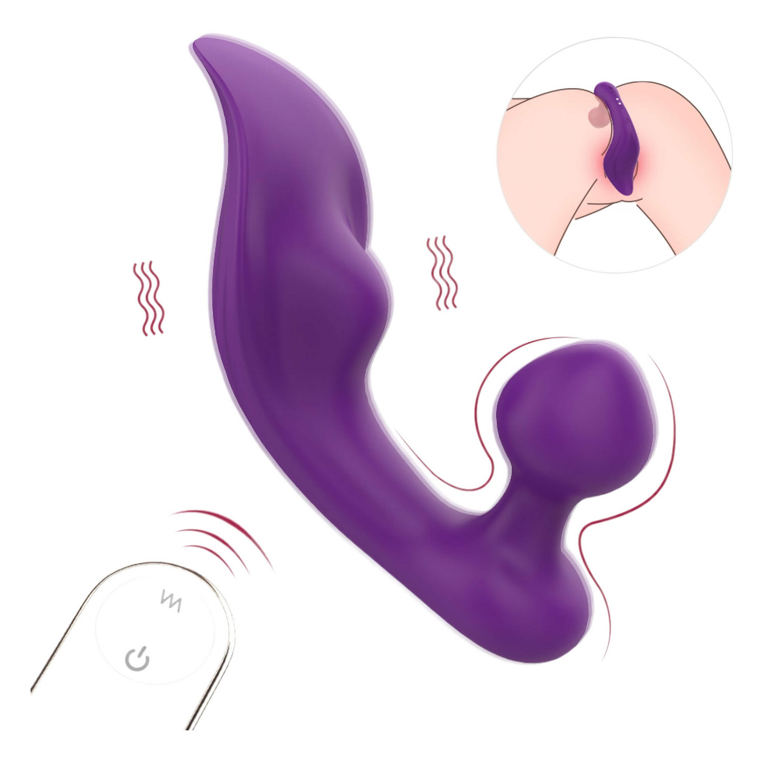 Sex HD Chomper - vodootporni vibrator za klitoris i anal - ljubičasta