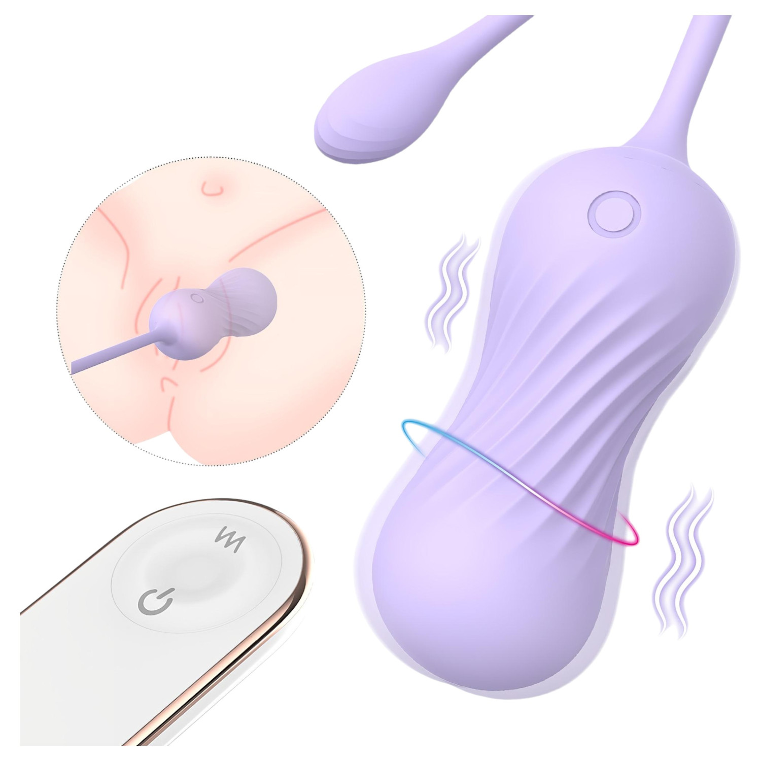 Sex HD Twist Egg - masturbacijsko jaje s vibracijom i potiskivanjem - ljubičasto