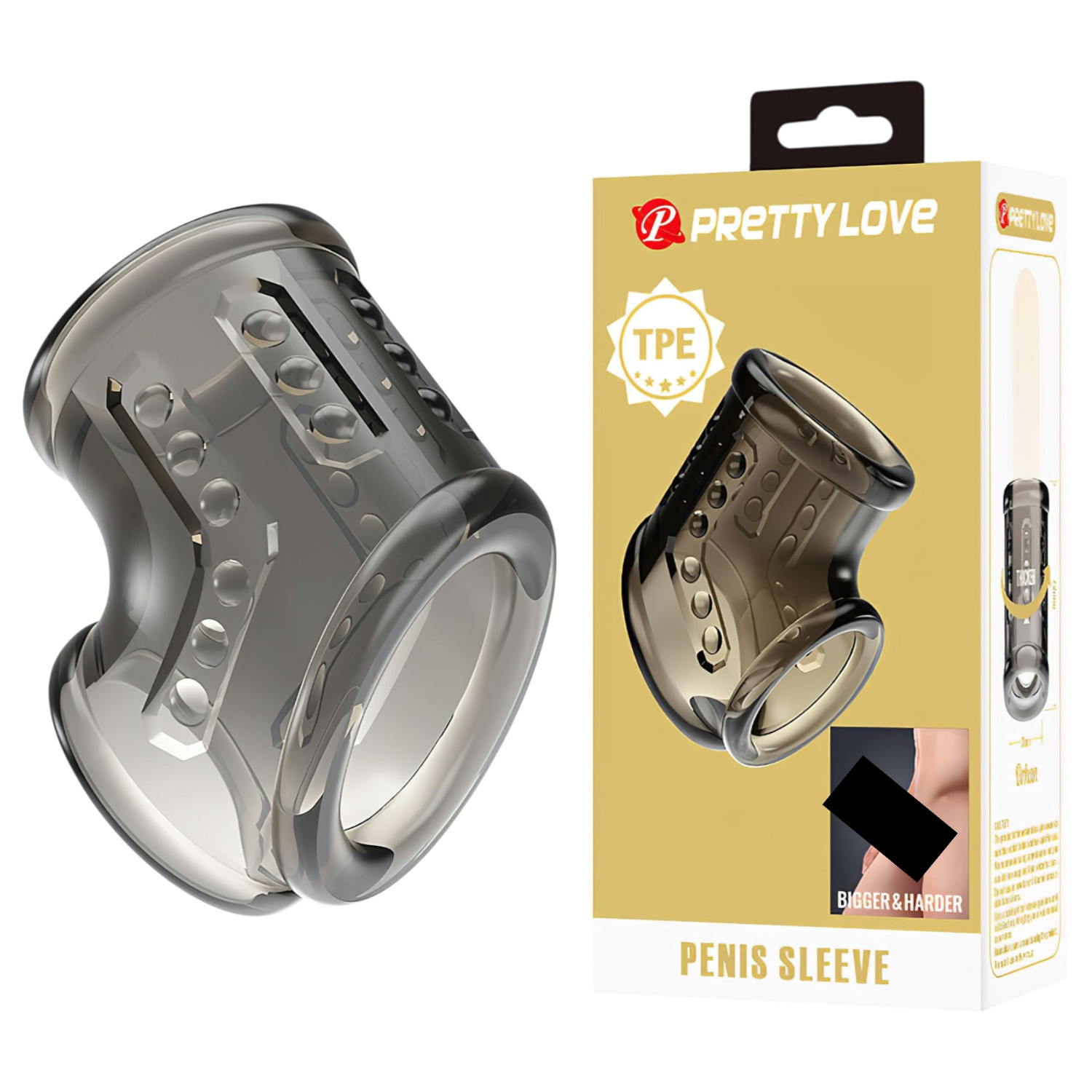 Pretty Love - prsten za penis i testise (prozirni)