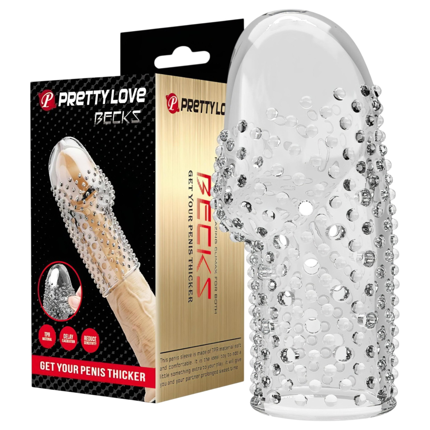 Pretty Love Becks - navlaka za penis - prozirna