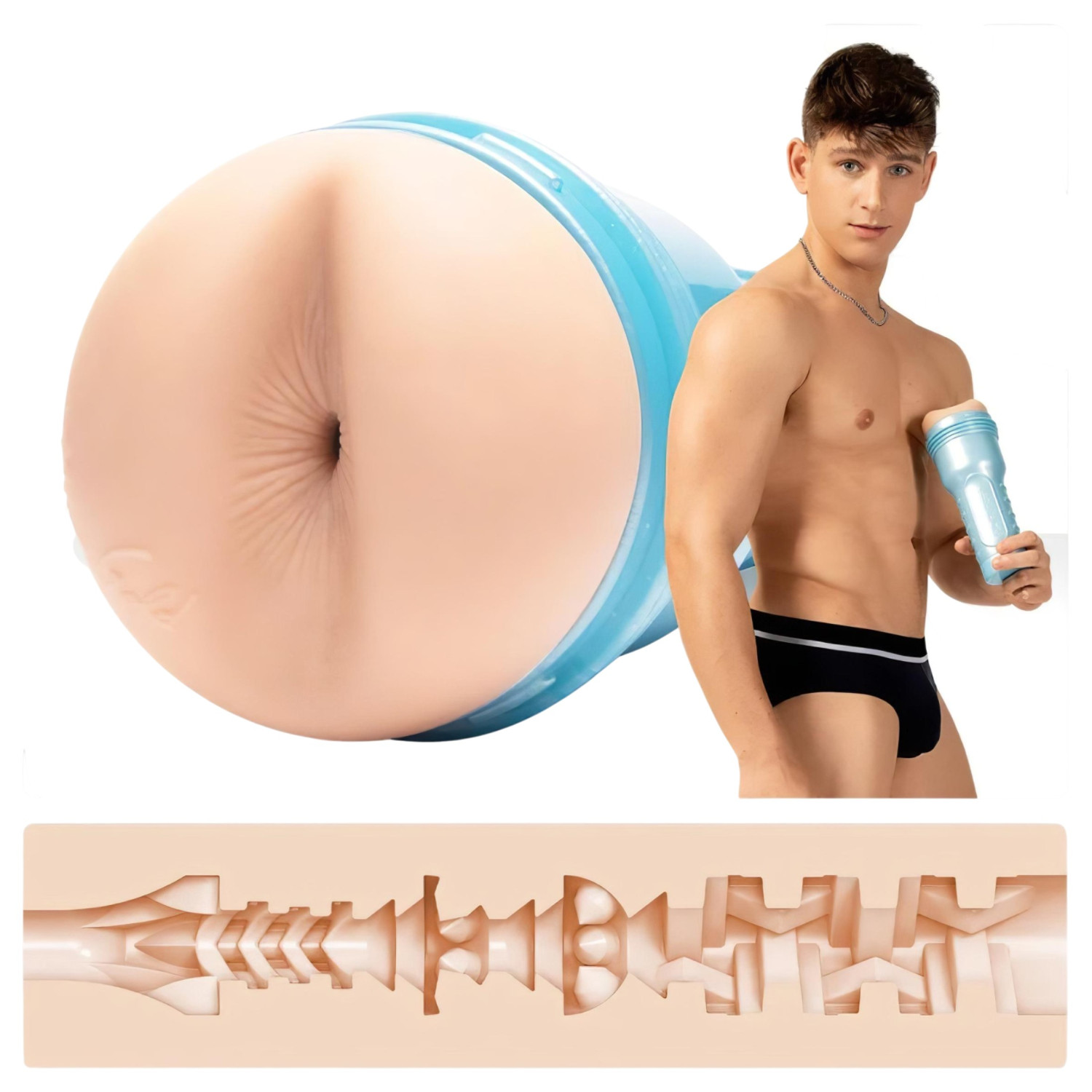 Fleshjack Reno Gold - realistični masturbator za guzu - prirodna boja