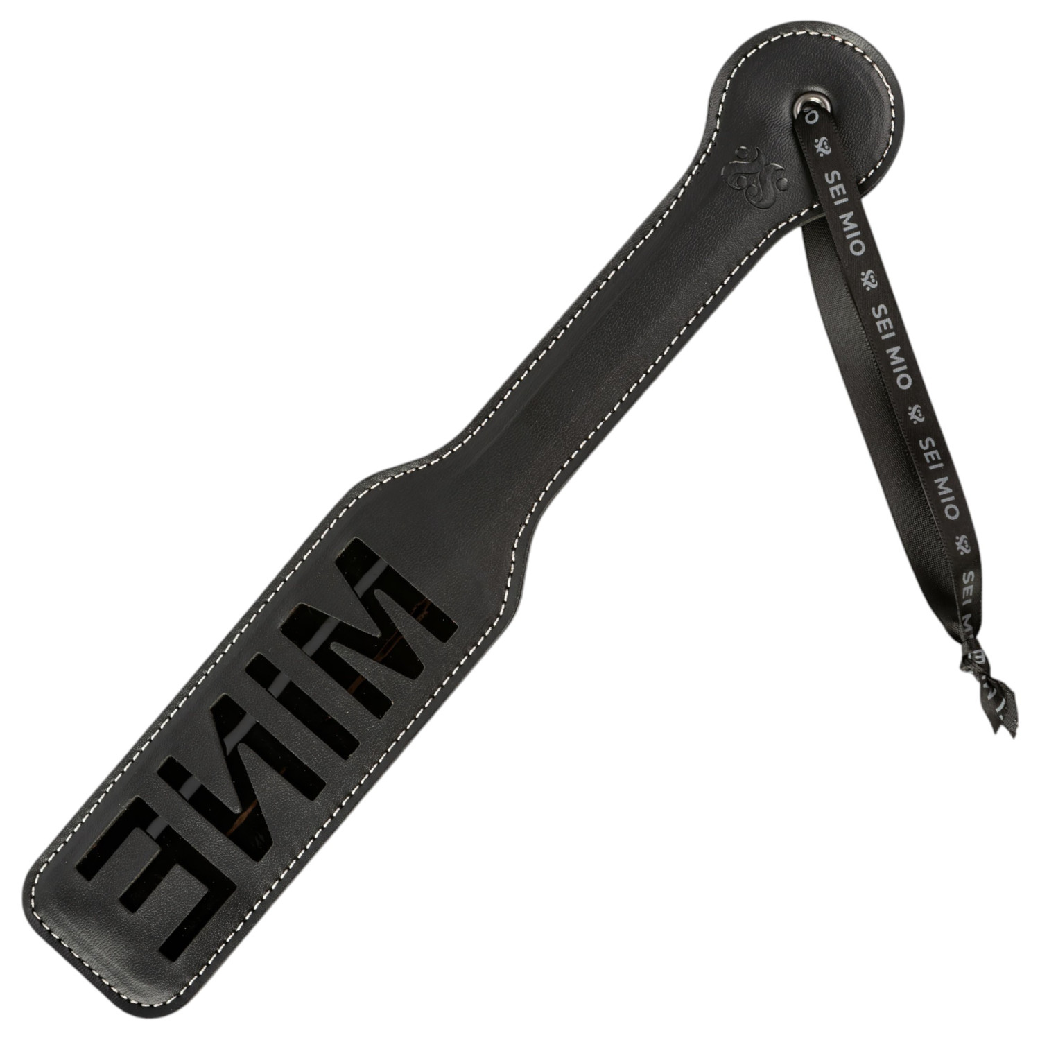 Sei Mio - spanking paddle s natpisom - crna