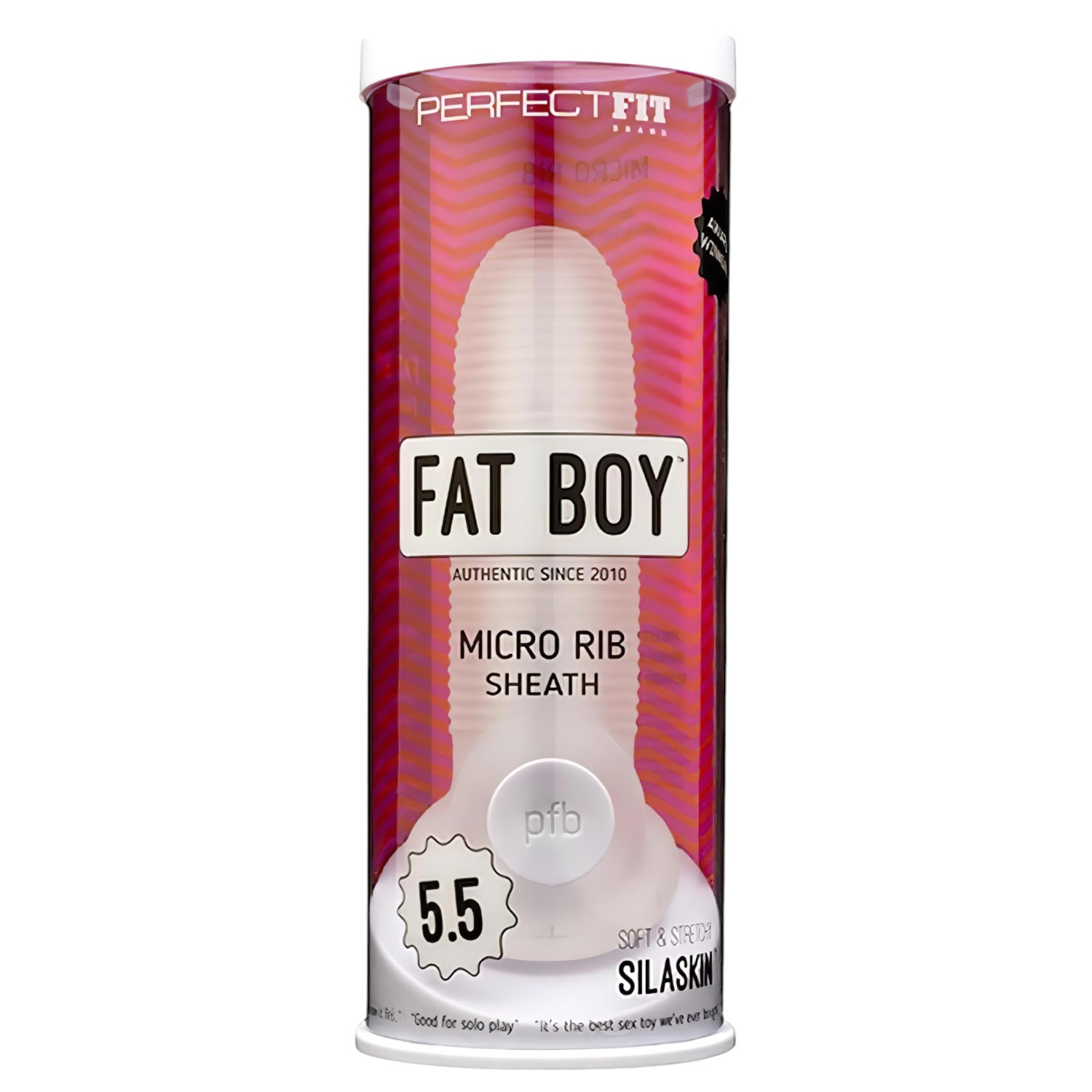 Perfect Fit - Fat Boy Micro Ribbed - navlaka za penis (15 cm, bijela)