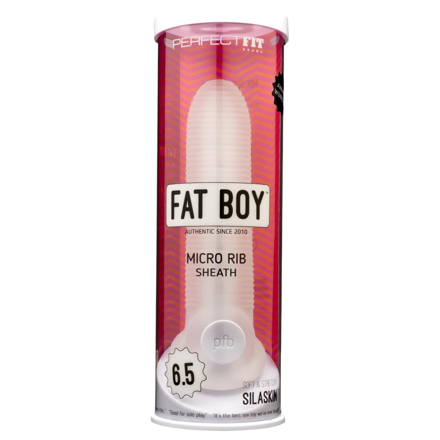 Perfect Fit - Fat Boy Micro Ribbed - navlaka za penis (17 cm, bijela)