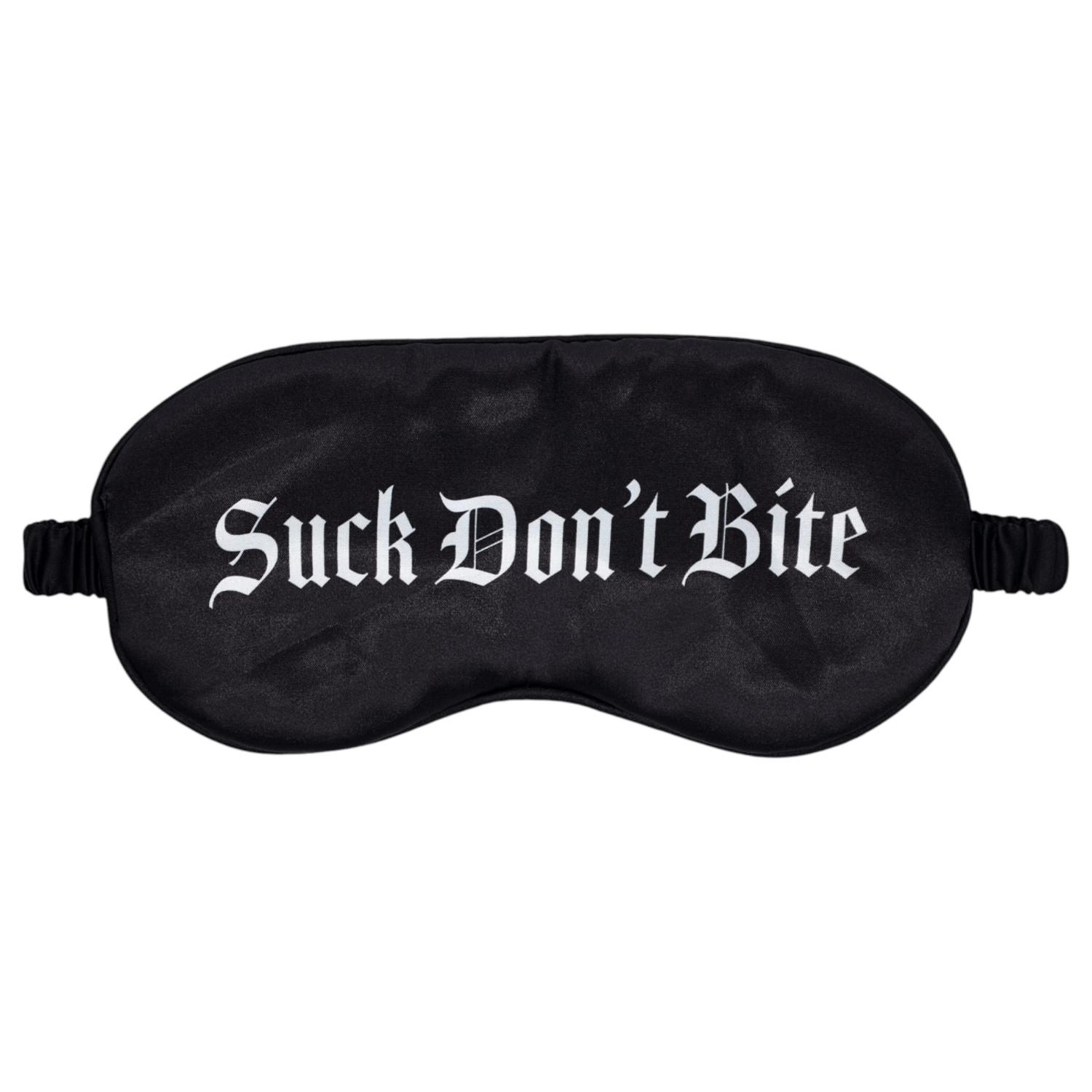 Jao! - satenska maska za oči s natpisom "Suck Don't Bite" (crna)