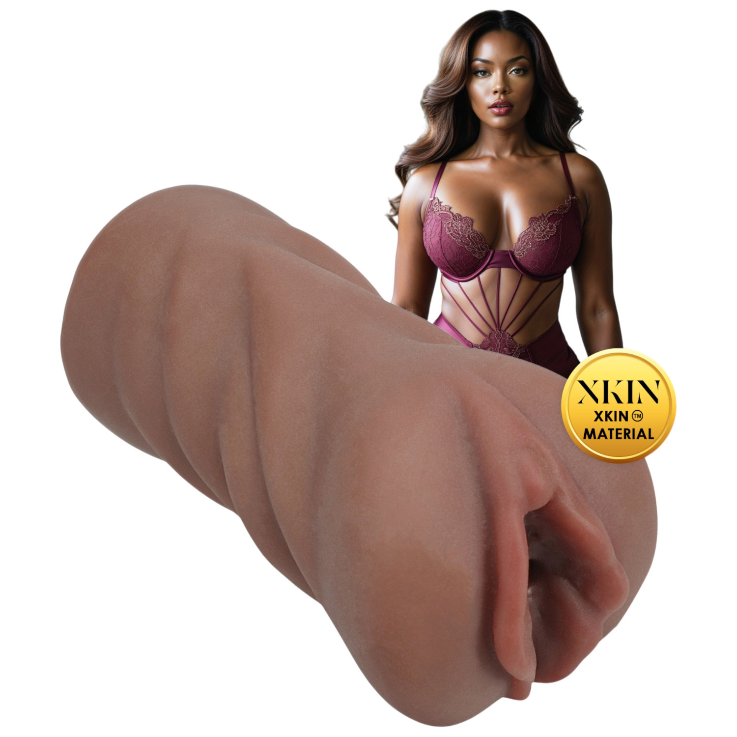 XKIN Next Door Amani - realistična umjetna vagina masturbator (tamna prirodna)