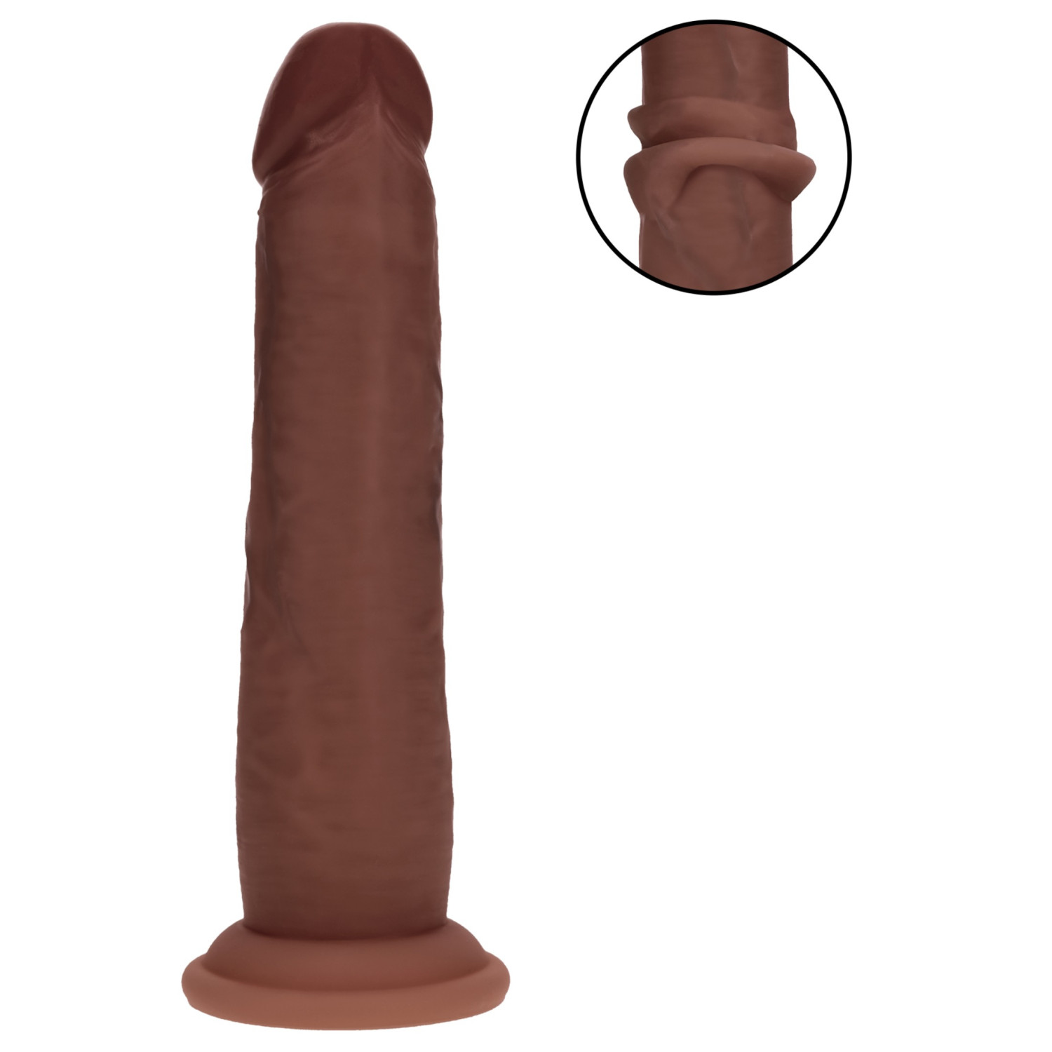 RealRock - dvostruke gustoće realistični dildo (smeđi) - 18,5 cm