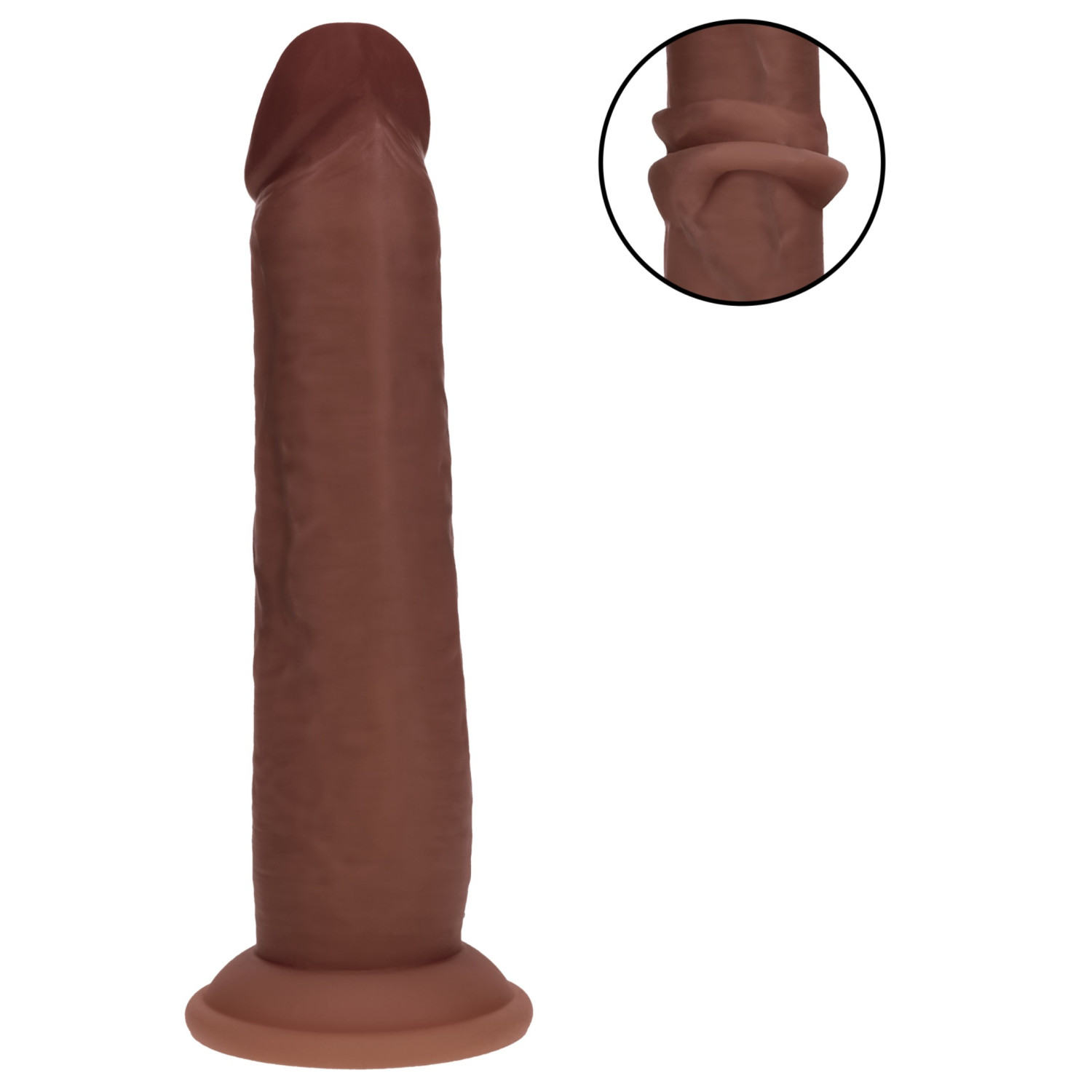 RealRock - dvostruke gustoće realistični dildo (smeđi) - 20,5 cm