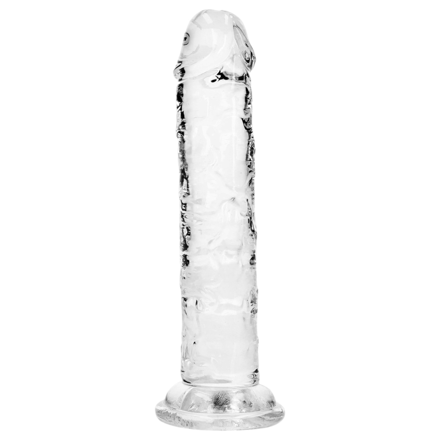 RealRock - realistični dildo s vakuumskim postoljem (prozirni) - 12,7 cm