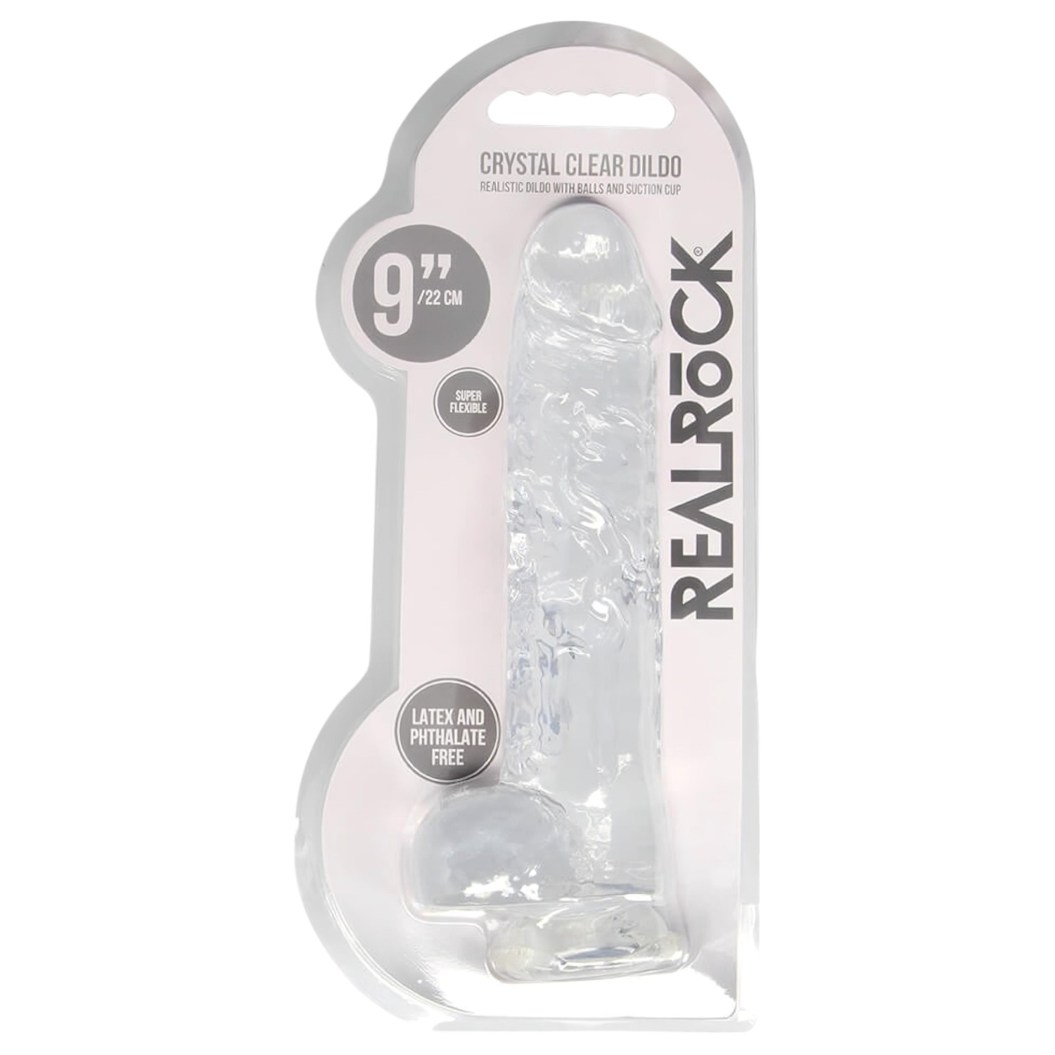 RealRock - prozirni realistični dildo (prozirni, 22 cm)