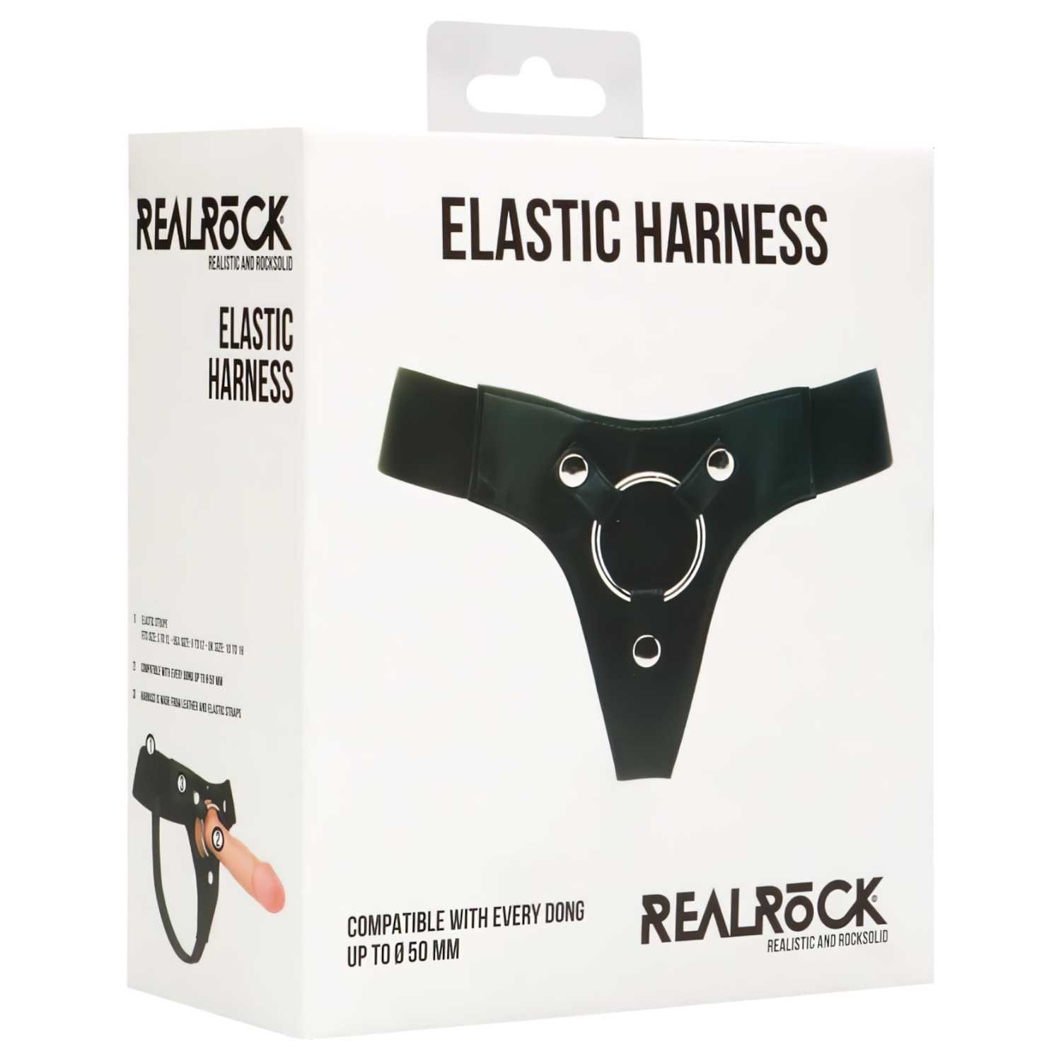 RealRock Elastic - donji remen za strap-on - crna