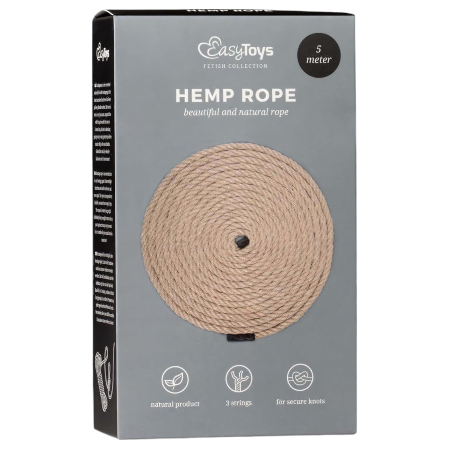 Easytoys Hemp Rope - konop od konoplje za vezivanje (5 m, prirodna boja)