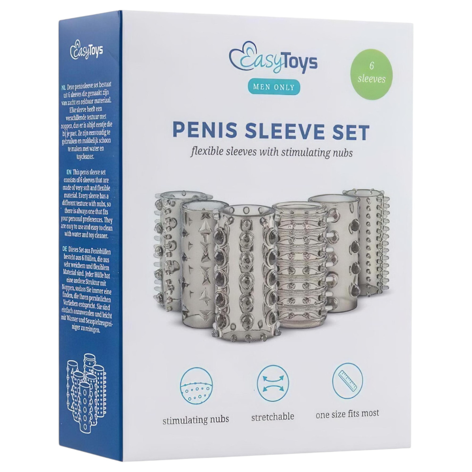 Easytoys - set nastavaka za penis - sivi - 6 komada