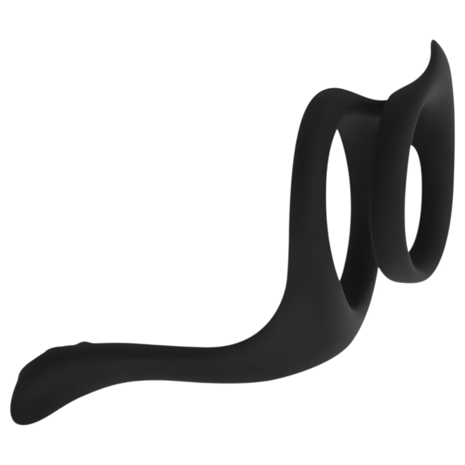 Easytoys - Prsten za penis i testise - fleksibilni silikon - crni