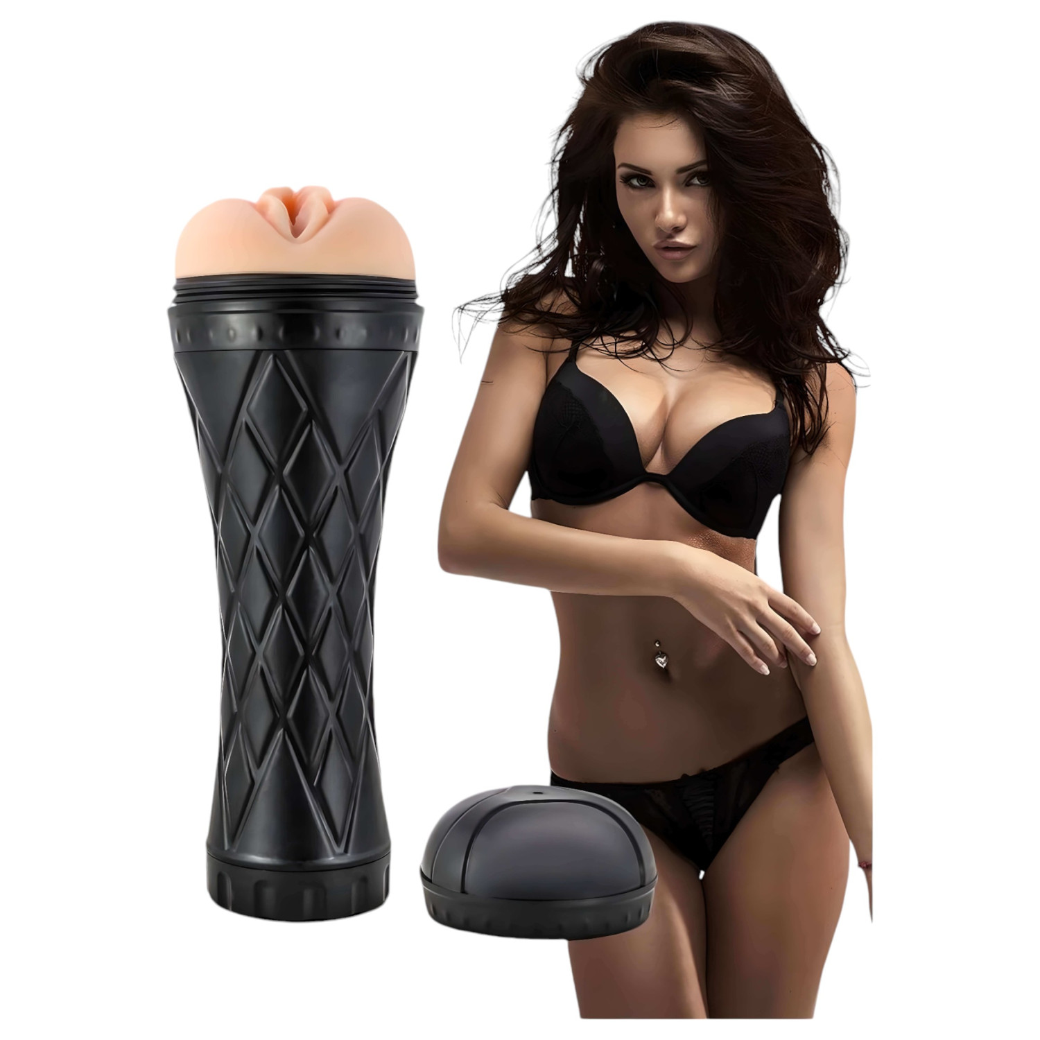 The Girl Next Door Tori - realistična umjetna vagina u futroli (prirodna-crna)