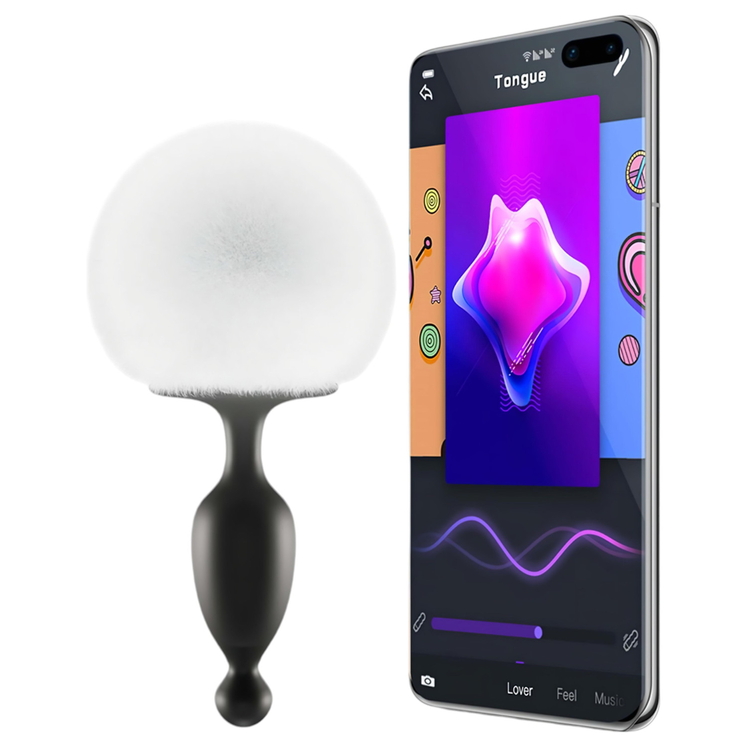 Magic Motion Bunny - analni vibrator s aplikacijskim upravljanjem i zečjim repom (crni)