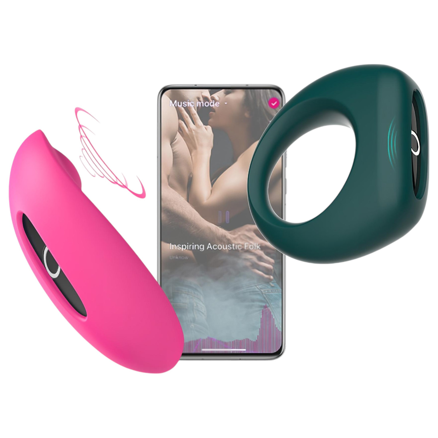 Magic Motion - vibrator za parove set - rozi-zelena