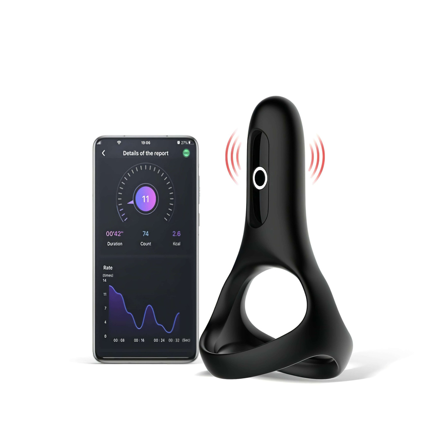 Magic Motion Rise - vibrirajući prsten za penis s upravljanjem putem aplikacije, za muškarce (crni)